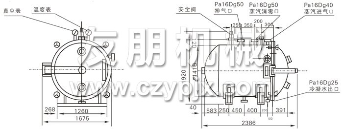 圓形靜態(tài)真空干燥機結構示意圖